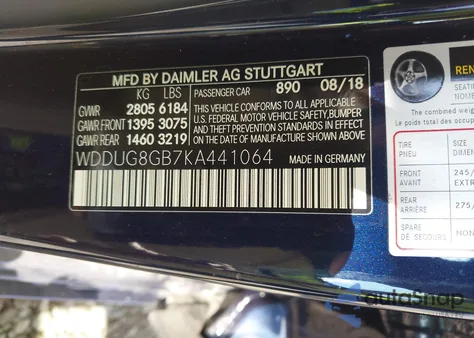 2019 Mercedes-Benz S 560 4Matic z USA, uszkodzony, nr VIN WDDUG8GB7KA441064